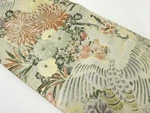 アンティーク　梅に菊模様織出し丸帯（材料）